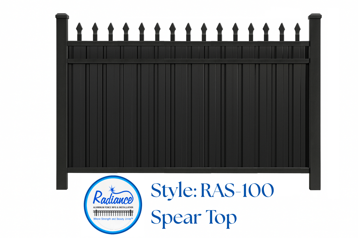 Spear Top Style - RAS-100 - Privacy - 6' Wide Panels