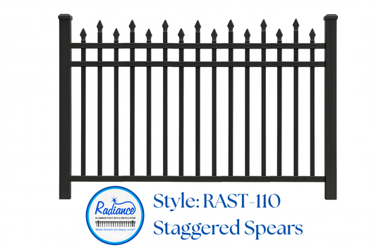 Staggered Spear Top Style - RAST-110 - 6' Wide Panels
